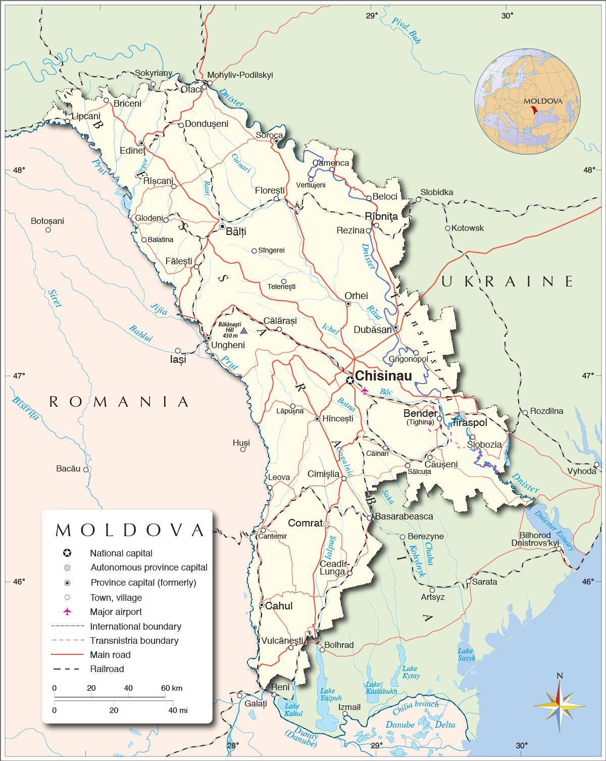 Mapa errepublika Moldavia