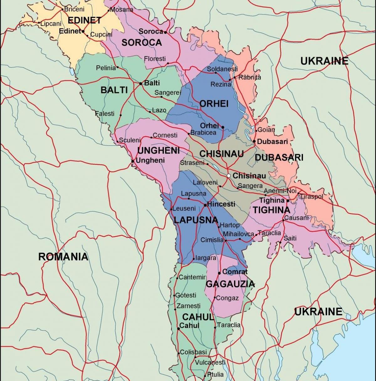 Mapa politiko Moldavia