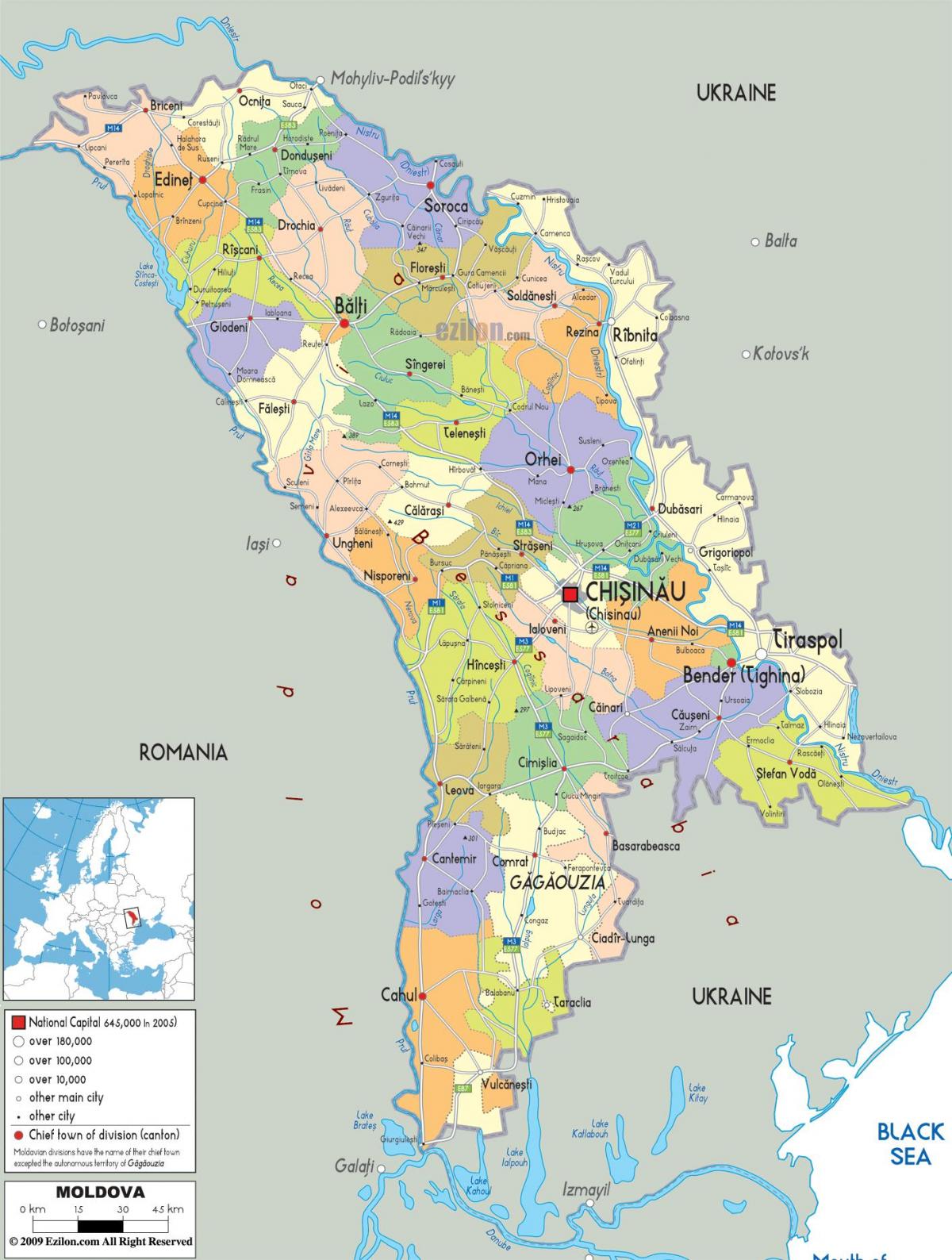 Mapa tiraspol Moldavia